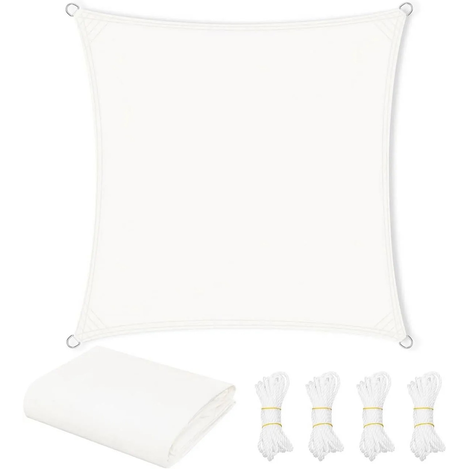 WOLTU Sonnensegel PES 200 g/m² Polyester 95% UV Schutz Creme 4x4 m