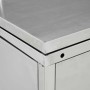 Detailaufnahme: vidaXL Mülltonnenbox für 4 Tonnen aus Edelstahl, Ecke und Oberfläche.