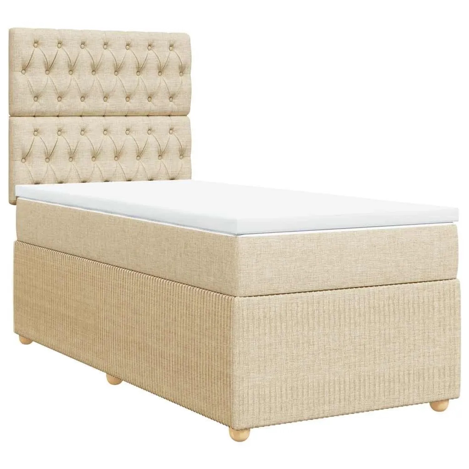 vidaXL Boxspringbett mit Matratze Creme 100x200 cm Stoff 3294279 günstig online kaufen