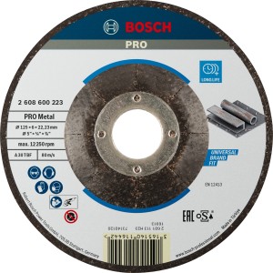 Bosch Schruppscheibe 125 mm für Metallbearbeitung im Winkelschleifer.