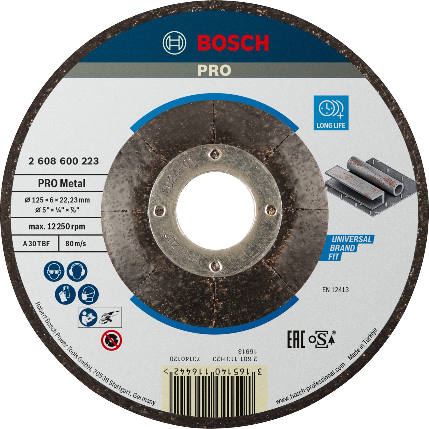 Bosch Schruppscheibe 125 mm x 6 mm für Metall