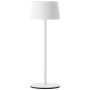 Weiße Brilliant Akku-Tischleuchte Jona, 25 cm, für Innen & Außen. Dekoleuchte mit Touchdimmer.