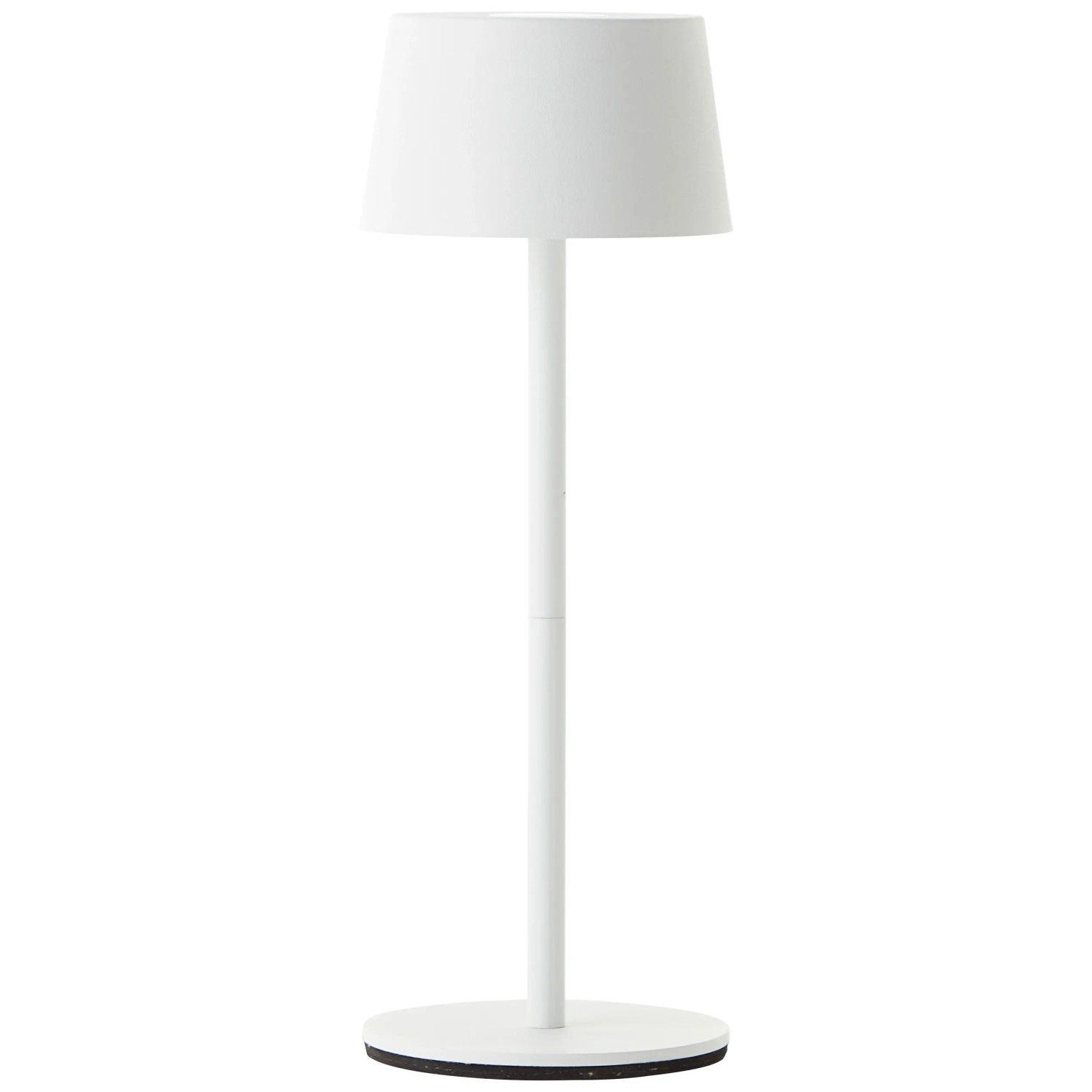 Weiße Brilliant Akku-Tischleuchte Jona, 25 cm, für Innen & Außen. Dekoleuchte mit Touchdimmer.