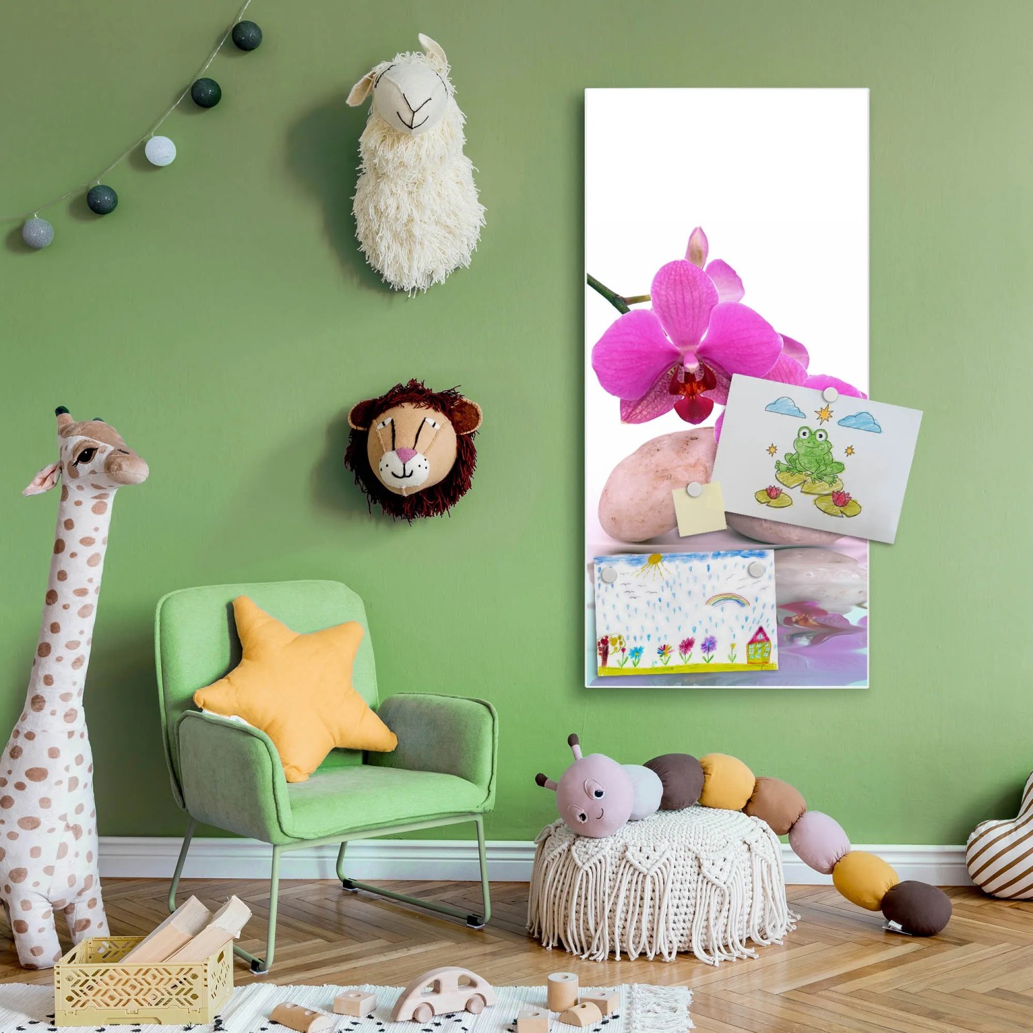 Magnettafel Pinnwand XXL Mit Pusteblumen-Motiv – 40x60 Cm, Lila/violett, Inkl. Magnete & Montageset