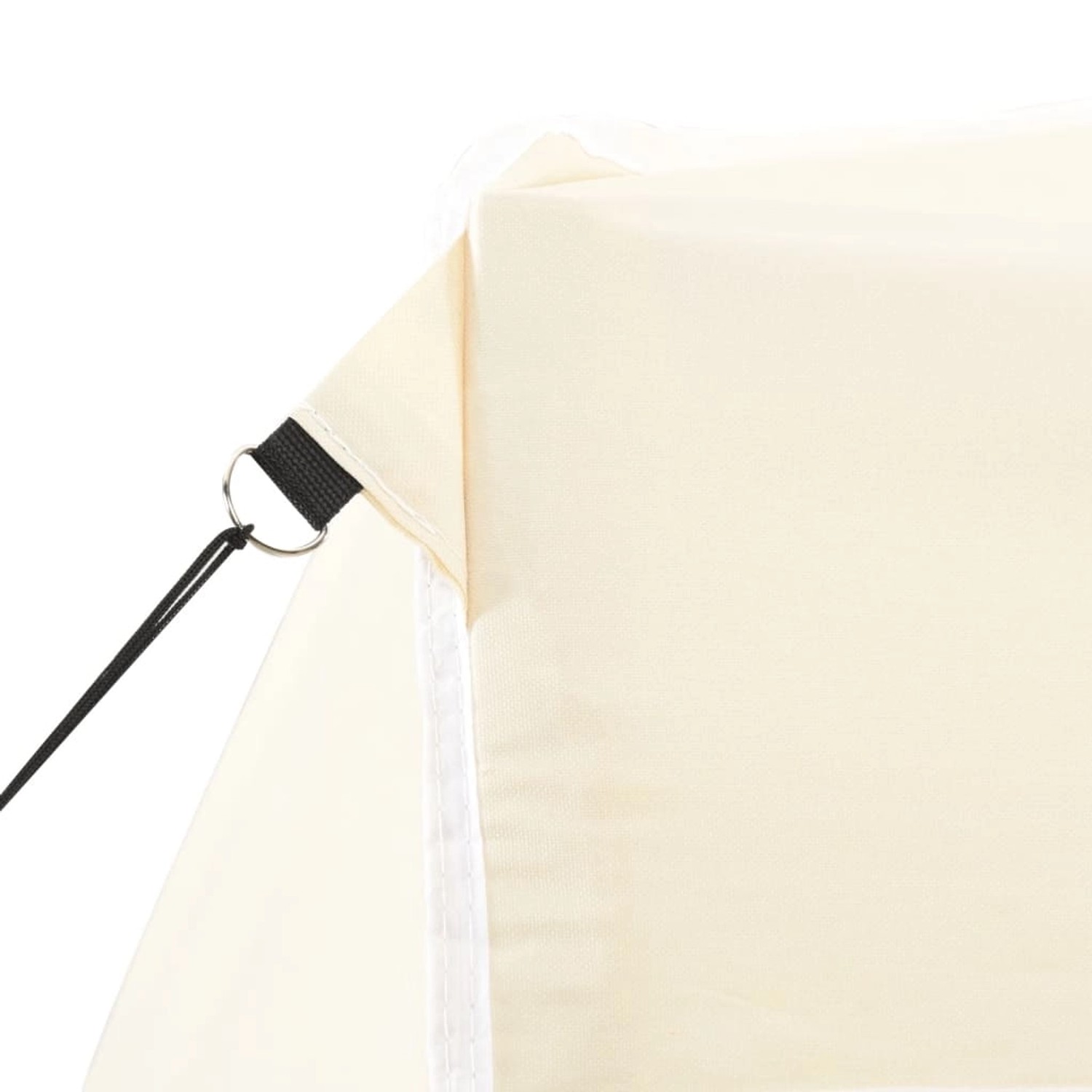Detailansicht: Cremefarbenes vidaXL Partyzelt, 2x2m, mit Seitenwand und Befestigungsring.