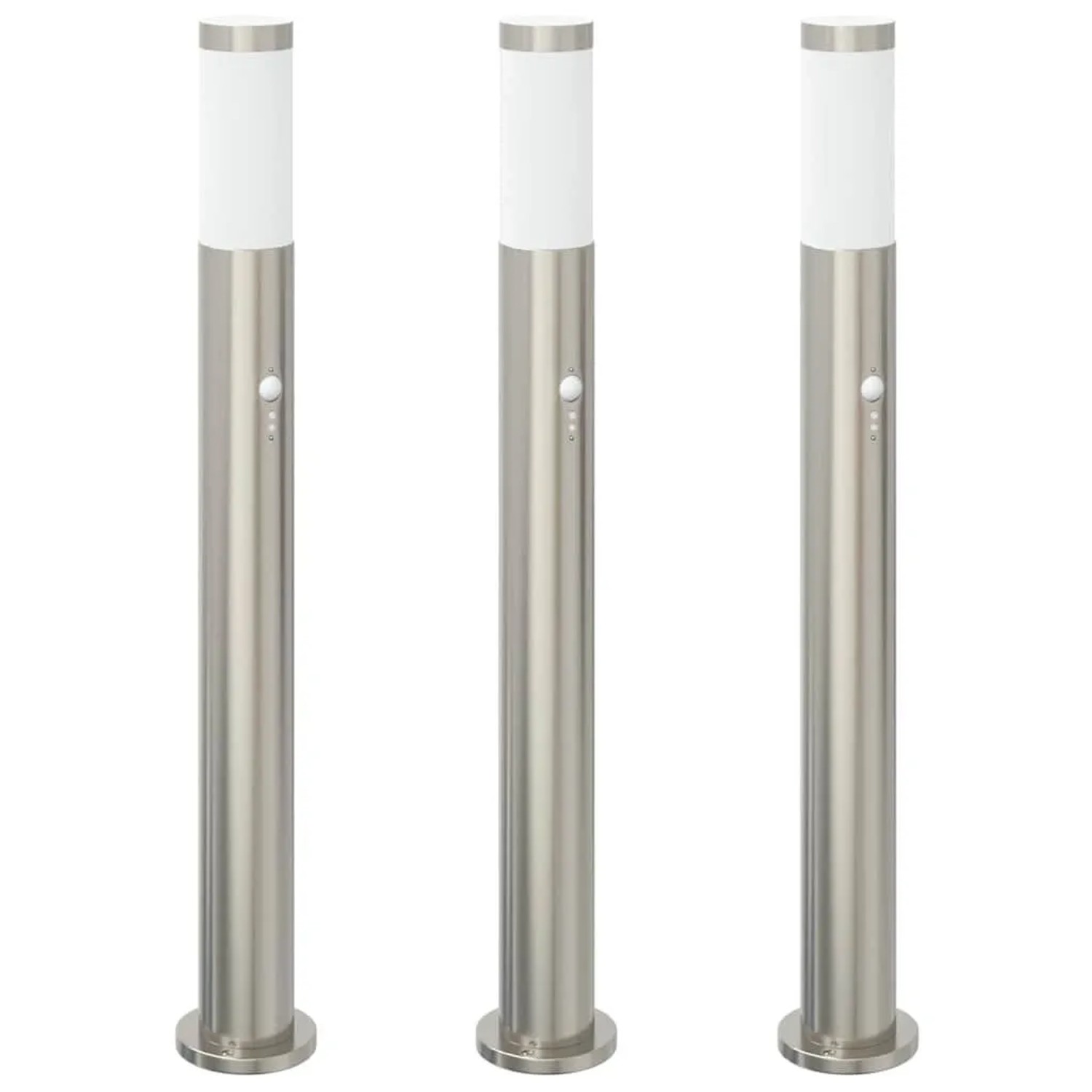 vidaXL Pollerleuchten mit Sensor 3er 80 cm Edelstahl IP44 4006008