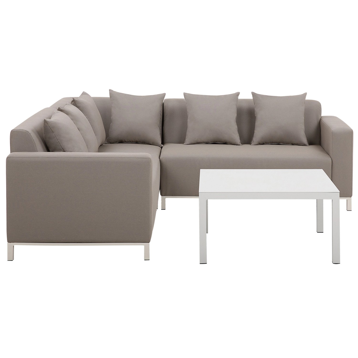Beliani Rechtsseitig Lounge Set BELIZE Taupe 223x223x75
