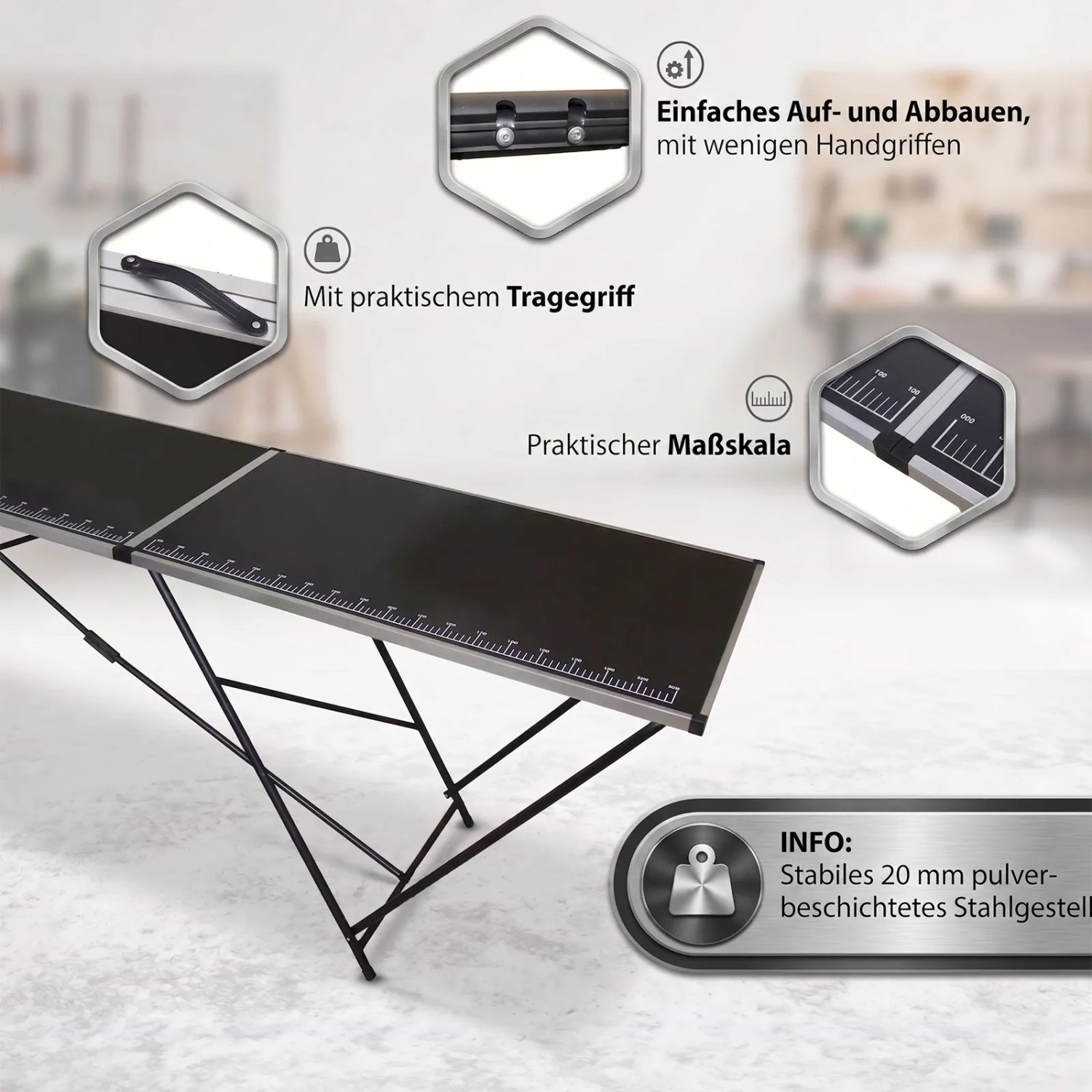 TRUTZHOLM Arbeitstisch klappbar Alu 300x60 cm kaufen bei OBI