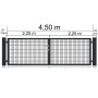 Doppeltor für Doppelstabmattenzaun, anthrazit, 450x80 cm, mit Rahmen und Griff.