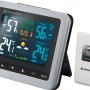 Bresser Wetterstation in Silber und Schwarz mit Außensensor zur Anzeige von Innen- und Außenklima.