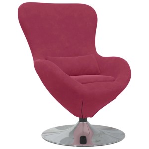 Weinroter vidaXL Eiersessel aus Samt mit Drehfuß. Loungesessel für Wohnzimmer und Schlafzimmer.