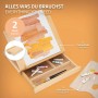 ECD Germany Tischstaffelei aus Holz mit Schublade, Palette, Farben und Pinsel.