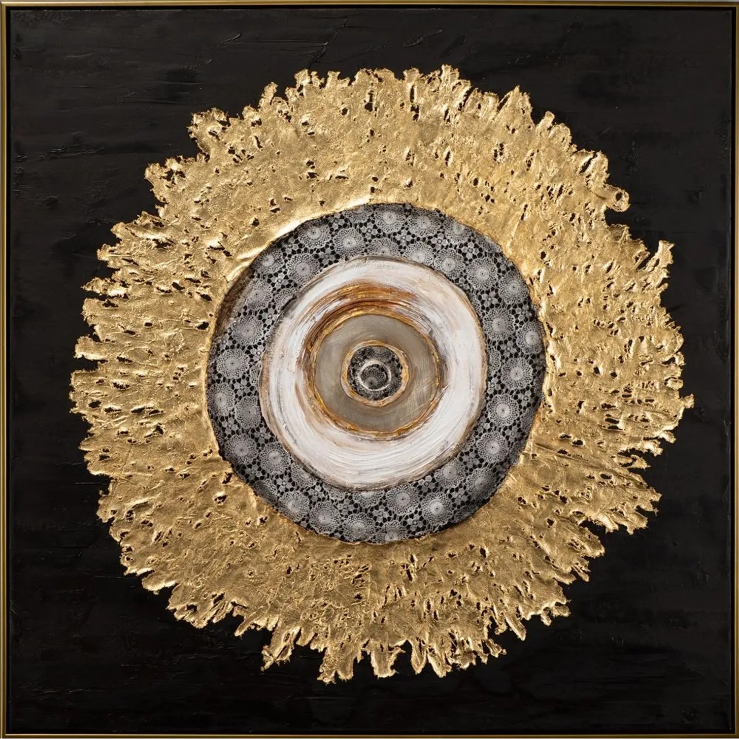 Art Universe Leinwandbild Goldene Aura 102 x 102 cm