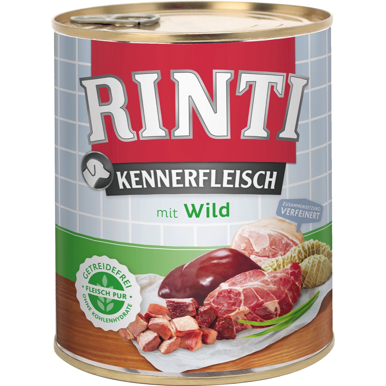 Rinti Hunde-Nassfutter Kennerfleisch Wild 800 g