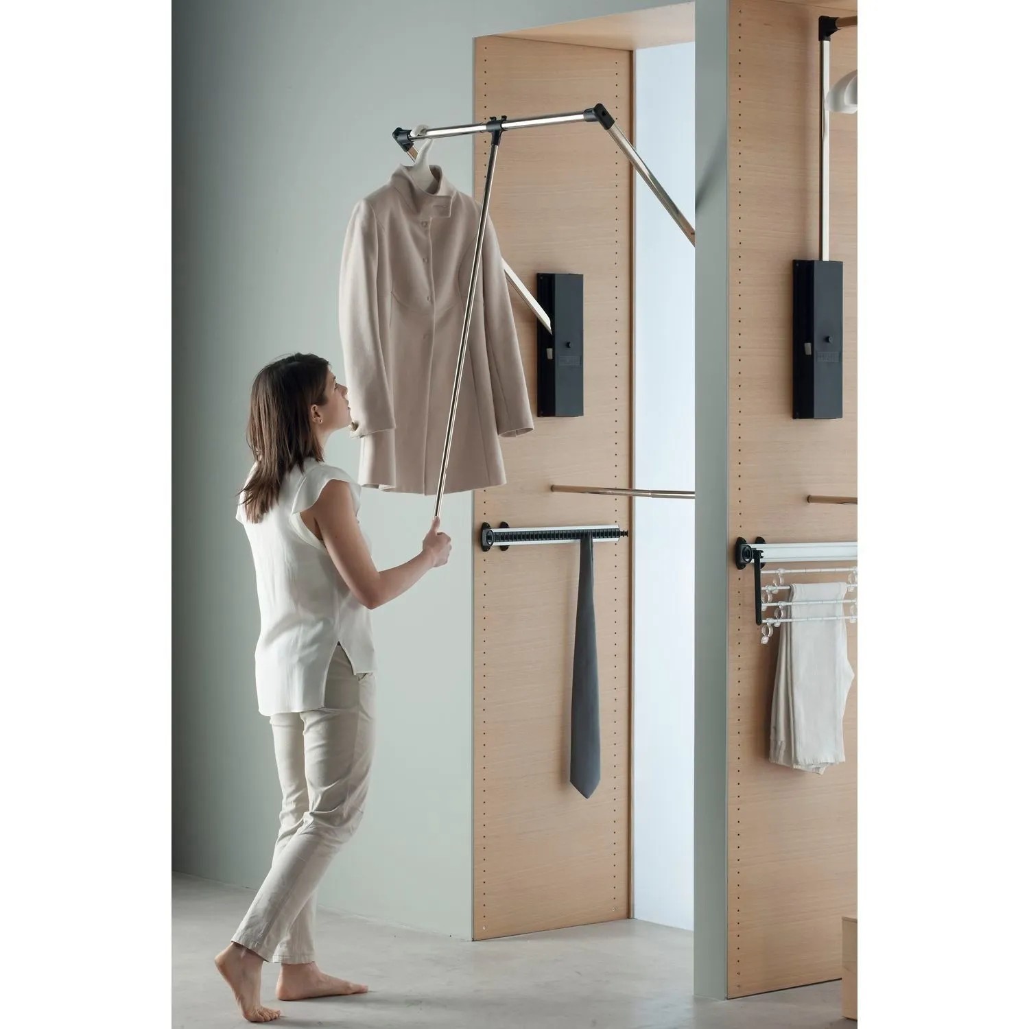 Servetto Kleiderlift Professional Kunststoff Stahl Schwarz Verchromt
