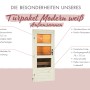 Karibu Türpaket für Außensauna, Modell Modern, elfenbeinweiß, mit drei Lichtausschnitten und Zylinderschloss.