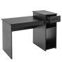 Schwarzer Costway Schreibtisch aus Holz mit Schublade und Ablage, 104x50x82 cm.
