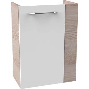 Fackelmann Waschbeckenunterschrank SBC Alaska Esche, 44 cm breit, mit weißer Front und Griff.