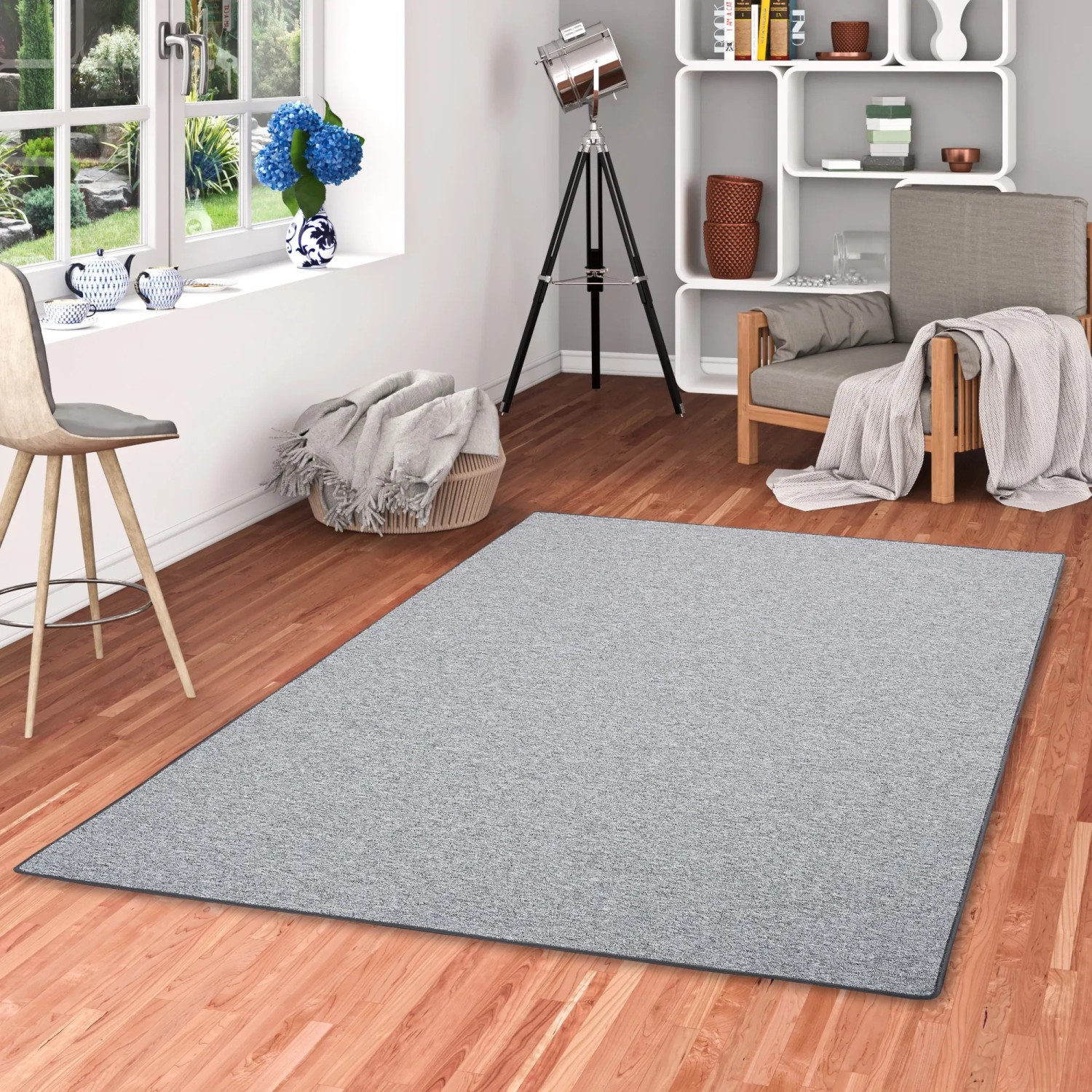 Snapstyle Teppich Strong silbergrau, 160x240cm, Feinschlingen Velour, robust und pflegeleicht.