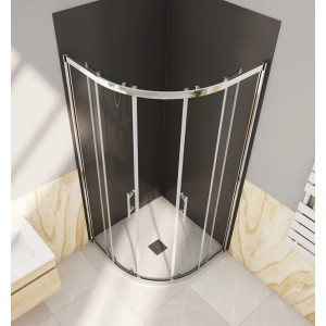 Duschparadies Duschkabine 100x100x185cm Runddusche 5mm Nano Glas Dusche Viertelkreis Duschabtrennung Duschtür Schiebetür