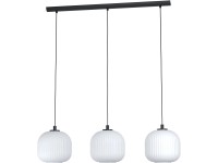 EGLO Pendelleuchte 'Bayman' 3-flammig – Hängeleuchte Aus Stahl/Glas In Chrom/Weiß, Max. 110 Cm, Für Esstisch & Wohnzimmer