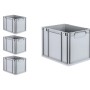 PROREGAL Spar Set: 4 graue Euroboxen Nextgen Economy, 30 Liter, mit Griffen. Aufbewahrungsboxen für Industrie und Gewerbe.