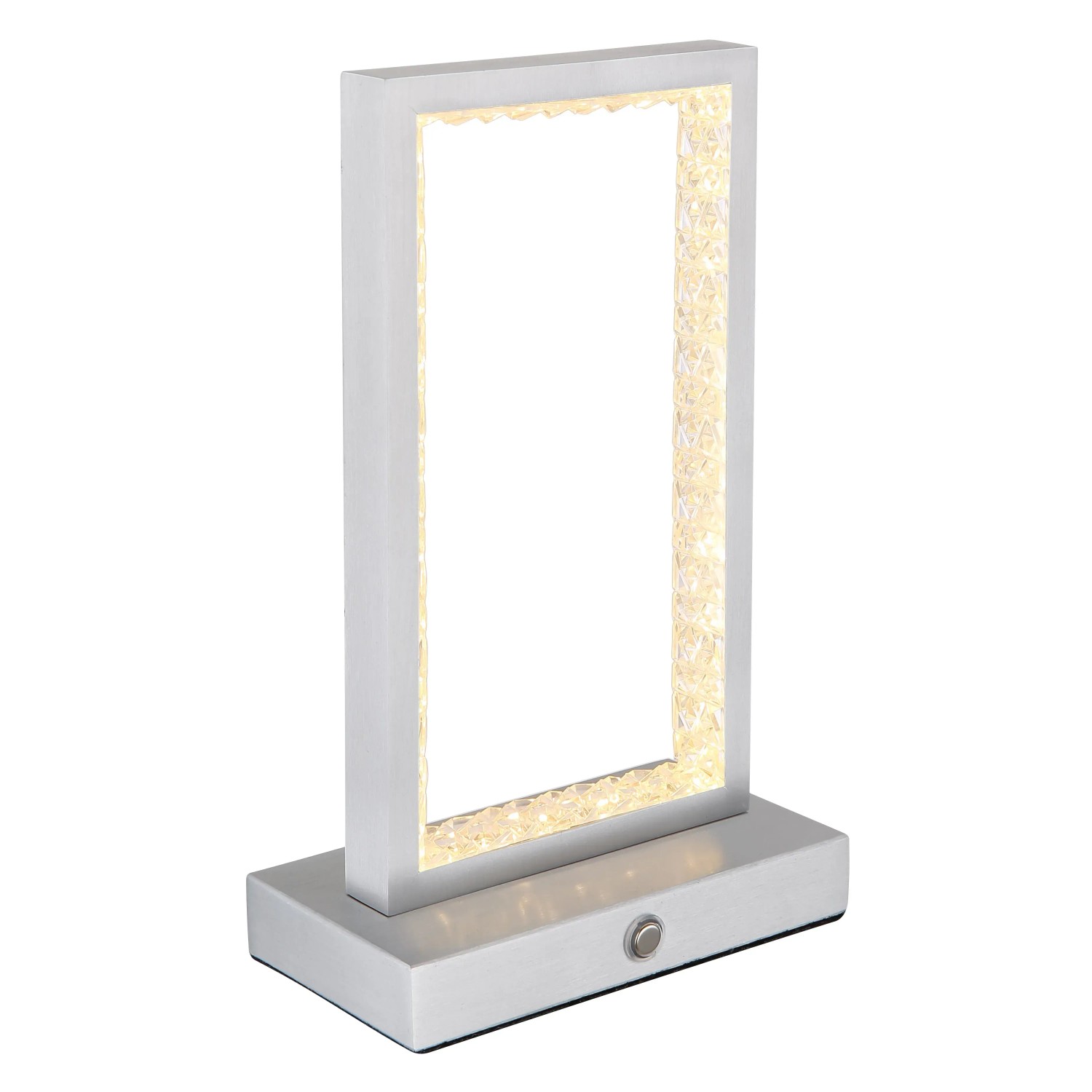Moderne LED-Tischleuchte Samega aus Aluminium mit Touchdimmer für den Innen- und Außenbereich.