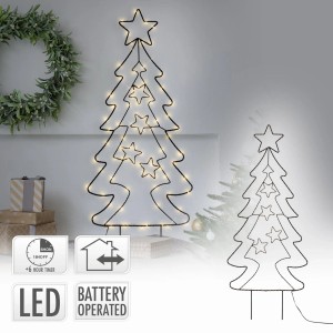 LED Gartenstecker Weihnachtsbaum, 87cm, warmweiß, mit Timer für Weihnachtsdekoration.