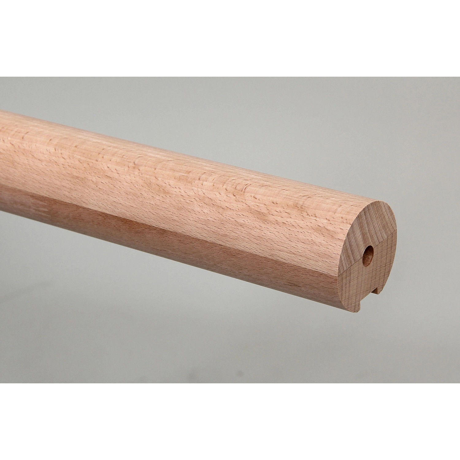 Massiver Buchenholz Handlauf, Ø 52 mm, Länge 2250 mm, für den Innenbereich.