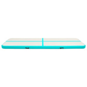 vidaXL Aufblasbare Gymnastikmatte mit Pumpe 800x100x15 cm PVC Grün 92675