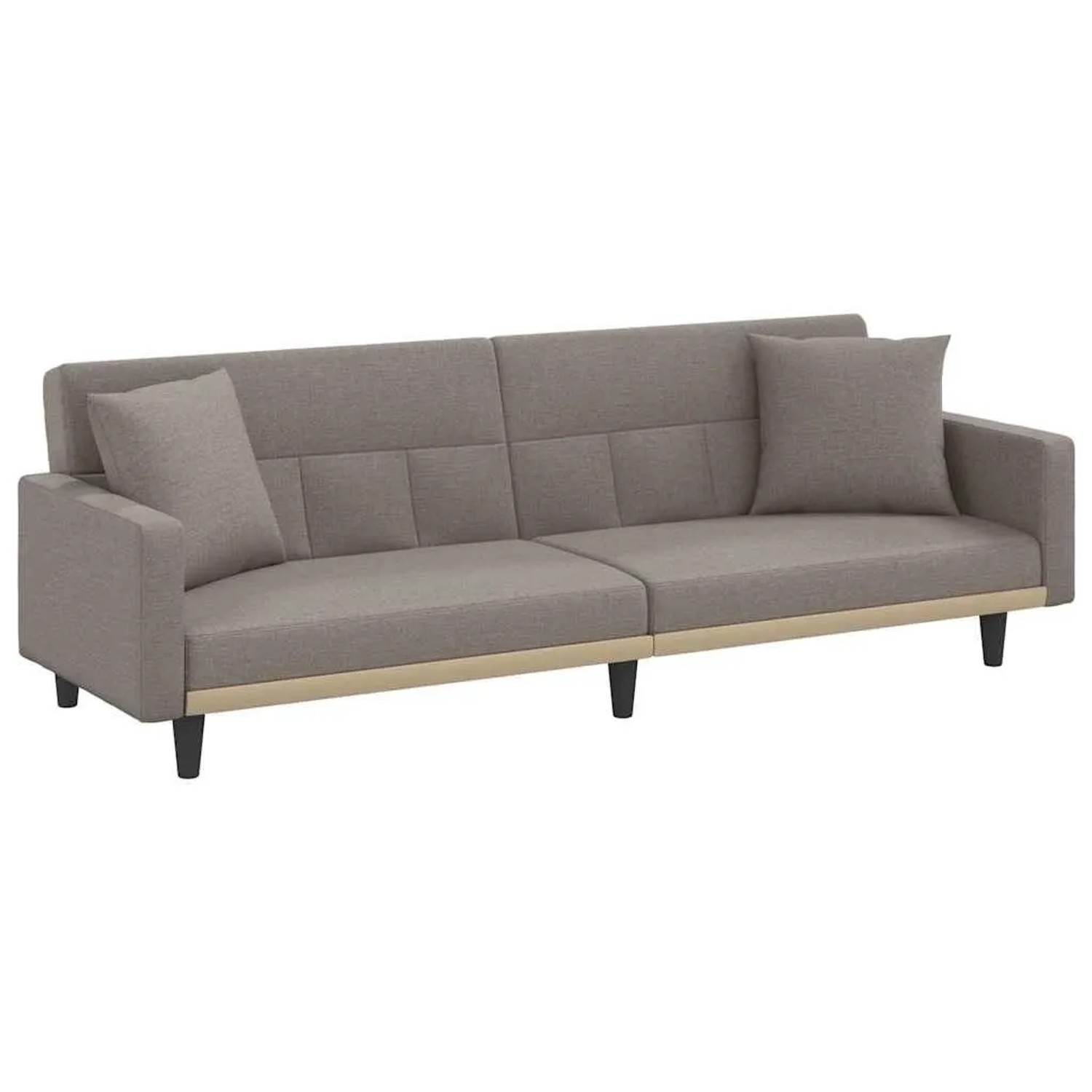 vidaXL Schlafsofa mit Kissen Taupe Stoff 351880