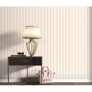 Erismann Vliestapete Versailles Entree Rose mit Streifenmuster im Raum.