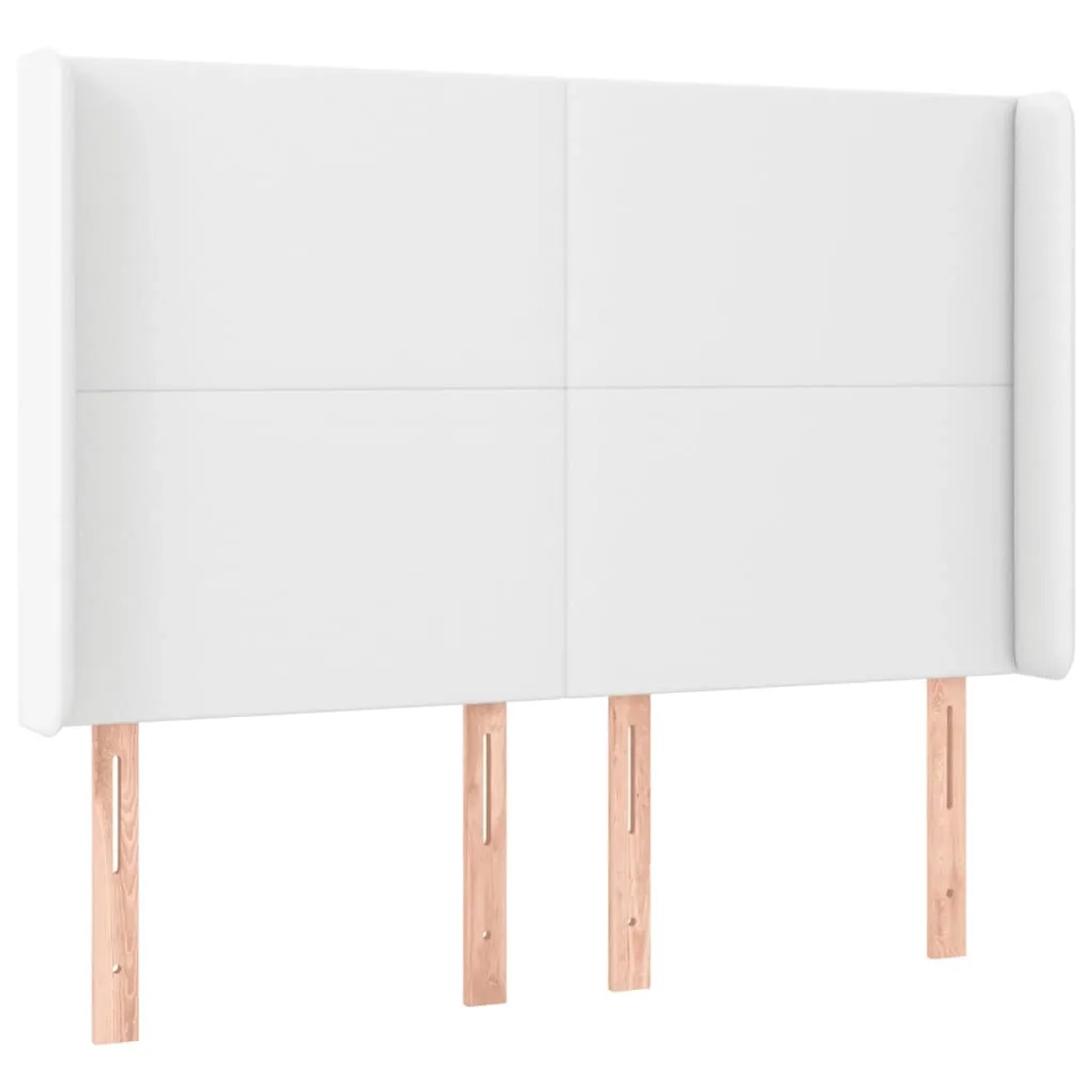 vidaXL LED Kopfteil Weiß 147x16x118/128 cm Kunstleder 3123859