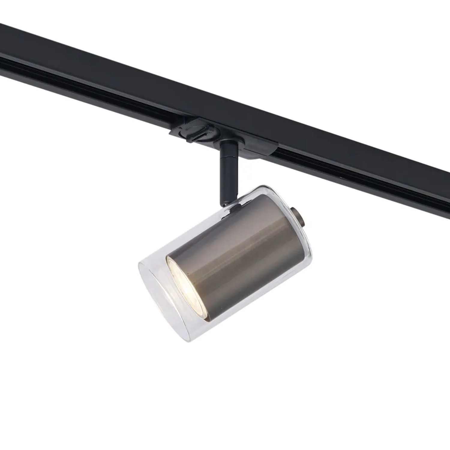 QAZQA Moderner Strahler Gunmetal mit Klarglas für Schienensystem 1 Phasig Iconic Lloyd