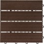 Dunkelbraune Home Deluxe WPC Klickfliese Bavaro, 30x30 cm, für Terrasse und Balkon.