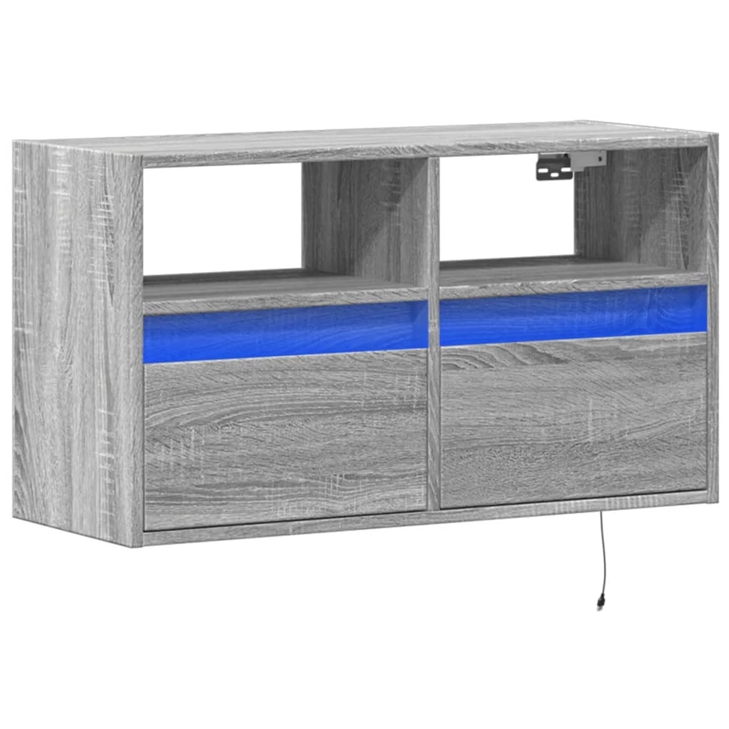 vidaXL TV-Wandschrank mit LED-Beleuchtung Grau Sonoma 80x31x45 cm 852332 günstig online kaufen
