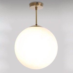 Licht-Erlebnisse Deckenleuchte Rund Ø 30 cm Messing Glas E27 In Bronze Hell Weiß