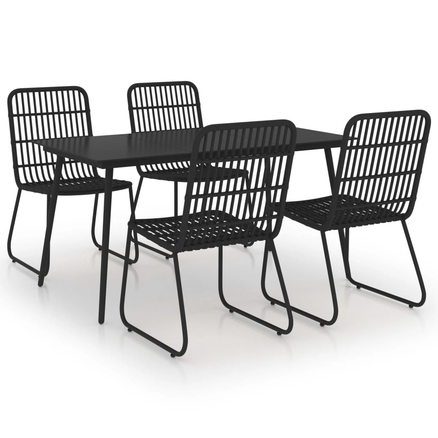 vidaXL 5-tlg Garten-Essgruppe Poly Rattan und Glas Modell 6