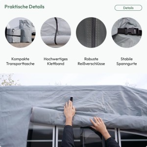 TRAVORA Wohnwagen Plane Abdeckplane Caravan Cover Schutzhülle Wohnwagenplane Größe L 610 x 250 x 220cm