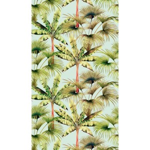A.S. Creation Fototapete mit Palmenblätter Motiv in Blau-Grün für tropisches Flair.