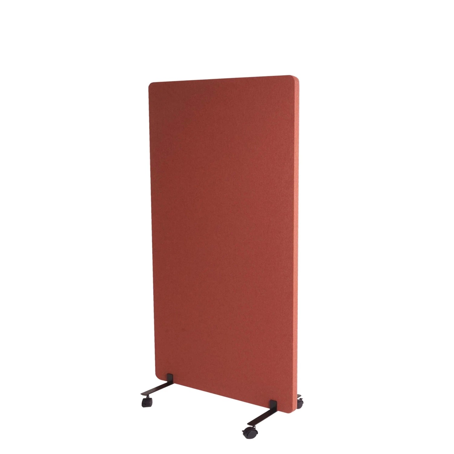 Proregal Akustik-Trennwand HxBxT 147x80x39 cm Doppelwandig Rollbar Stoff Braun Büro-Sichtschutz Raumteiler Pinnwand