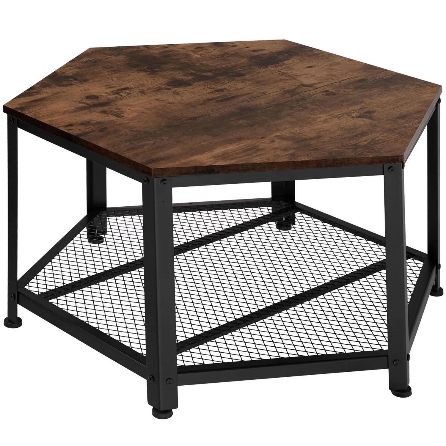 Tectake Couchtisch Norwich Industrial Style Holz und Stahl  75 x 86 50 x 46 50 cm Industrial Holz Dunkel  Rustikal