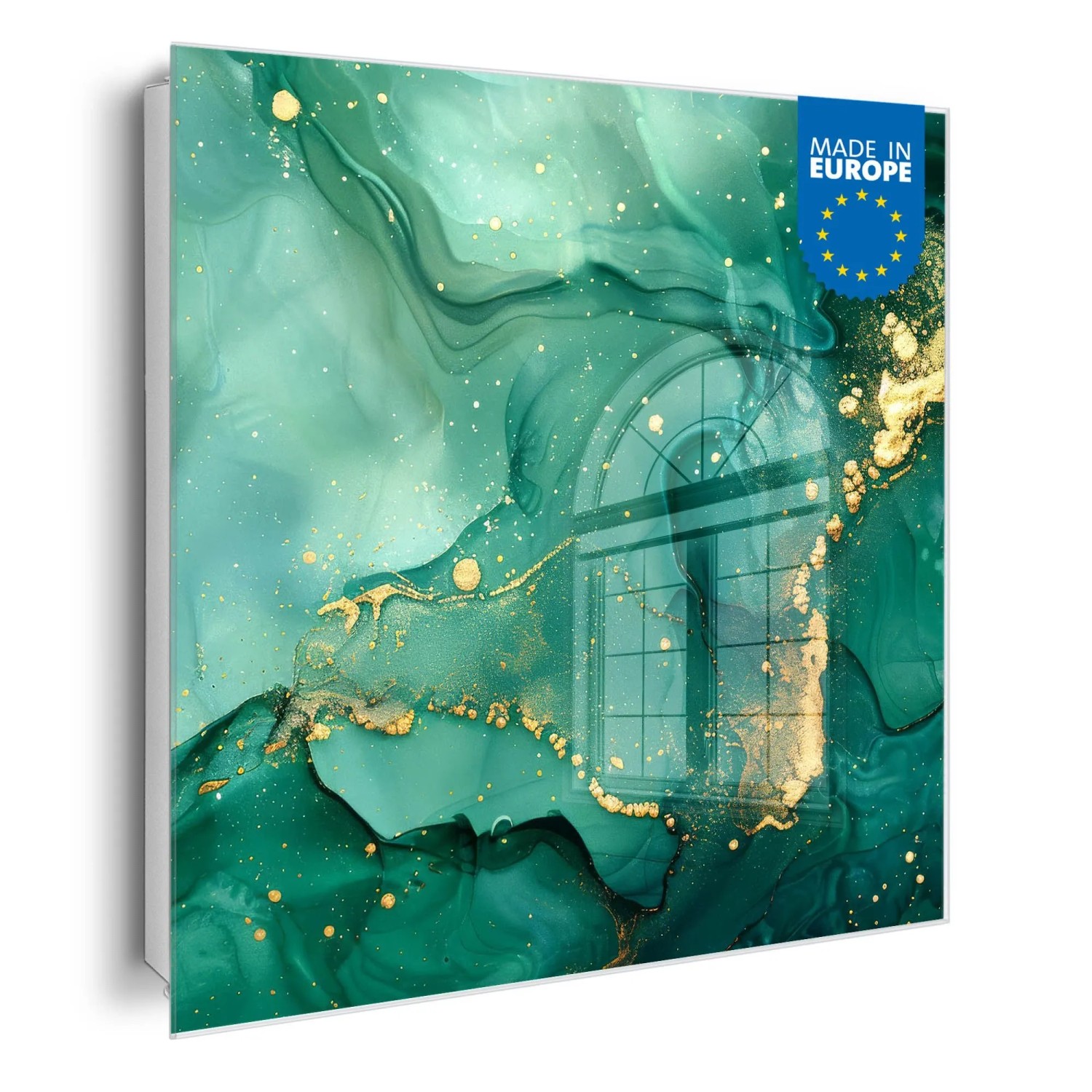 Banjado Großer Schlüsselkasten Glas 30x30cm Weiß Scharnier Rechts 50 Haken günstig online kaufen