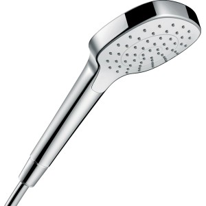 Hansgrohe Croma Select E Handbrause, 1 Strahlart, EcoSmart, Weiß/Chrom. Duschkopf mit QuickClean.
