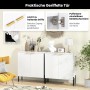 Costway Sideboard Holz 2 Türen 70 x 37 x 78 cm Weiß_6