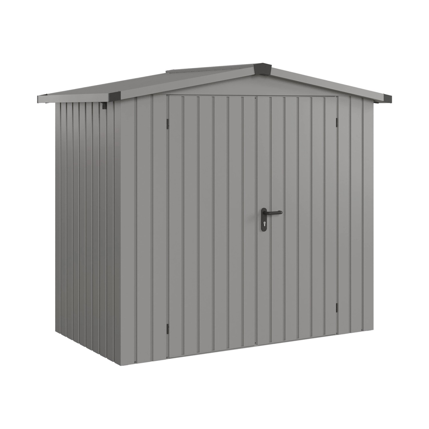 Hörmann EcoStar Gerätehaus Euroline Satteldach 2-flg 237 x 134 cm Graualumi günstig online kaufen