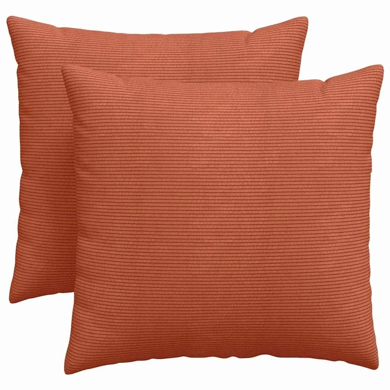 vidaXL Sofakissen 2 Stück Rot-Orange 45 x 45 cm Cordstoff 42013953
