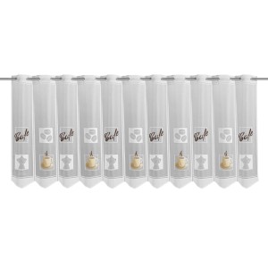 Bistrogardine Cafe, 60x156 cm, mit Kaffeemotiv für eine gemütliche Küchenatmosphäre.