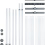 Wenko Teleskop-System Herkules Twin, Haushaltshelfer: Einzelteile wie Stangen und Verbinder.