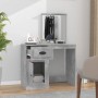 Betongrauer Schminktisch mit Spiegel, Schublade und Stauraum. Ideal für die tägliche Beauty-Routine.